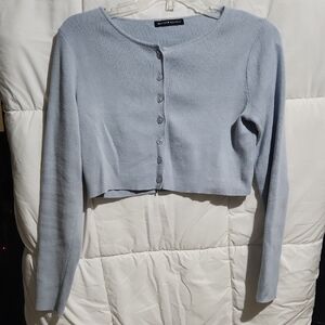 Brandy Melville Blue Cropped Cardigan Sweater
